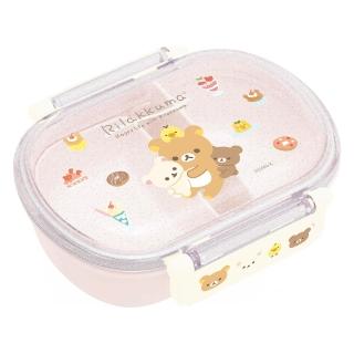 【San-X】日本製 拉拉熊 懶懶熊 可微波橢圓雙扣便當盒 360ml 拉拉熊 甜點(餐具雜貨)