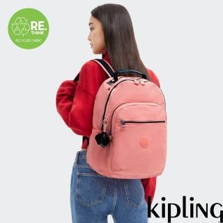 【KIPLING官方旗艦館】『首爾包』蜜桃粉機能手提後揹包-SEOUL
