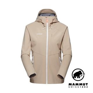 【Mammut 長毛象官方直營】Ultimate Comfort SO Hooded 經典軟殼連帽外套 薩凡納褐 女款 #1011-01960