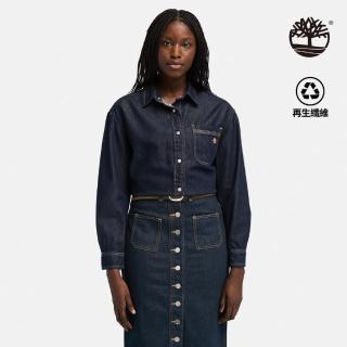 【Timberland】女款深牛仔藍天絲牛仔襯衫(A5ZP3B71)