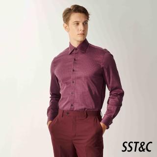 【SST&C】紅底藍色幾何印花修身版襯衫00062408014(新品上市)