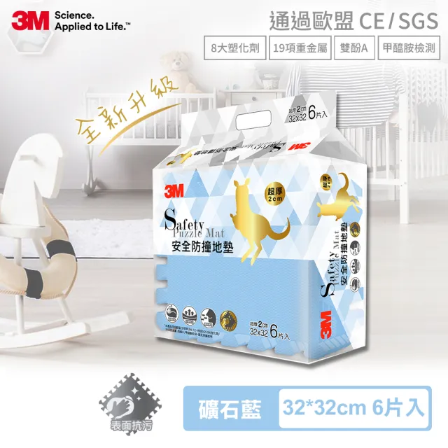 【3M】兒童安全防撞地墊32cm-6片x4包箱購組(六色選)