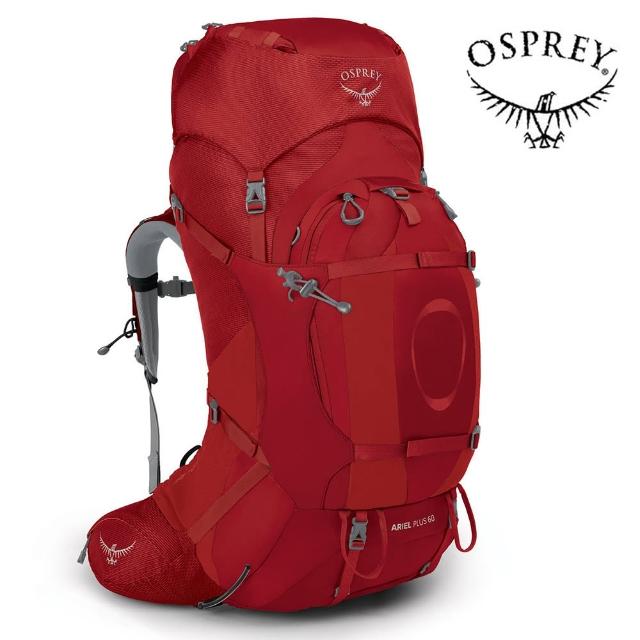 【Osprey】Ariel Plus 60 登山背包 女款 玉髓紅(健行背包  徙步旅行 登山後背包)