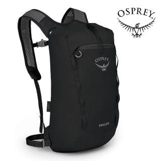 【Osprey】Daylite Cinch 15L 輕便多用途後背包 黑色(日常背包 旅行背包 休閒後背包 運動背包)