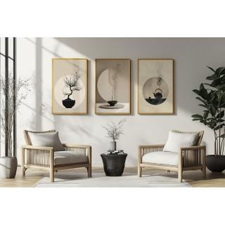 【LAVOD藝廊】70x100cm 文房三件系列 藝術微噴版畫(無框畫/極簡禪意客廳書房茶室掛畫)