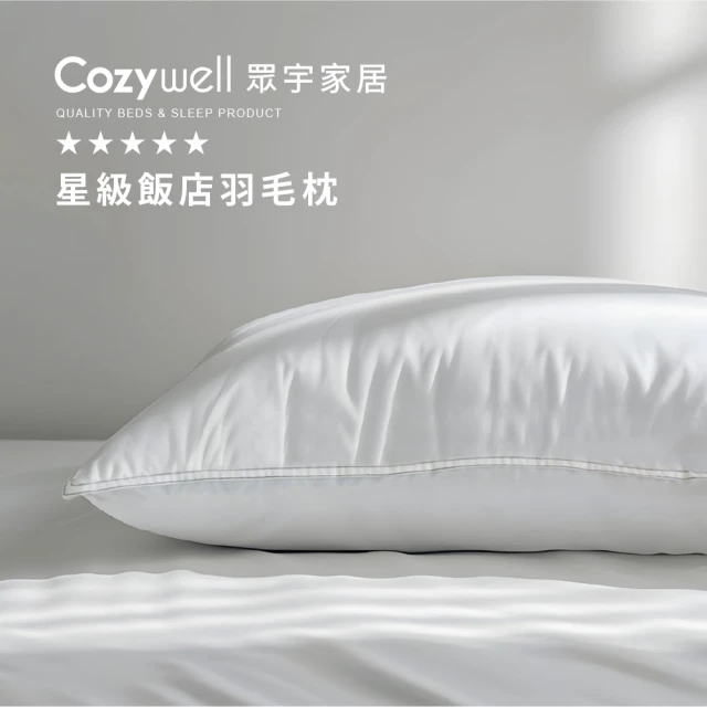 Cozywell 星級飯店專用羽毛枕-超值兩入組(100%天