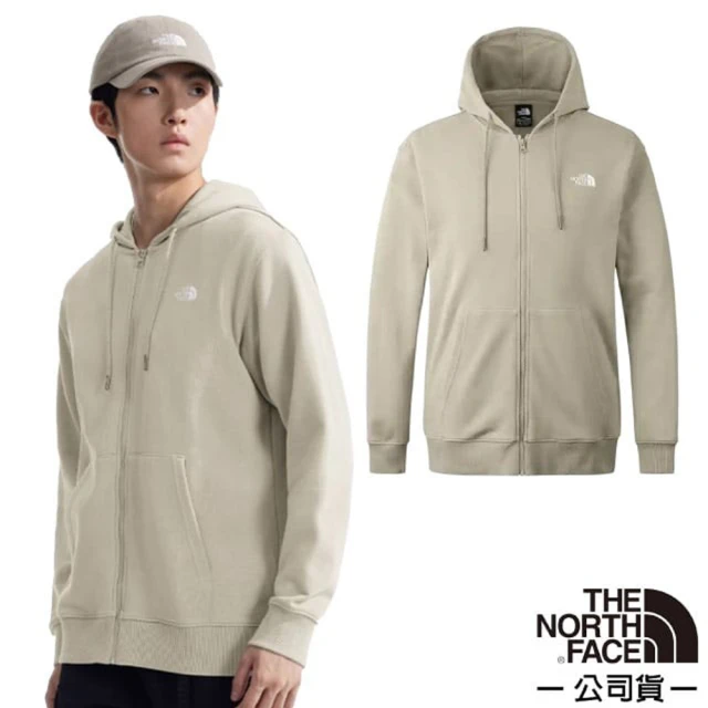 The North Face 男女 U TNF FULL ZIP KNIT TOP 機能性保暖透氣長袖連帽外套.休閒夾克(83OR-1I4 陶土灰)