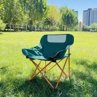 【MINE 家居】戶外便攜月亮椅 摺疊免組裝 65x45x69cmcm(椅子/餐椅/折疊椅/露營椅)