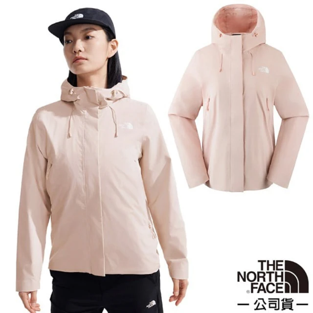 The North Face 女 TWILIGHT 機能性WINDWALL防風防潑水保暖透氣連帽外套.休閒夾克(89Y2-LK6 柔霧粉)