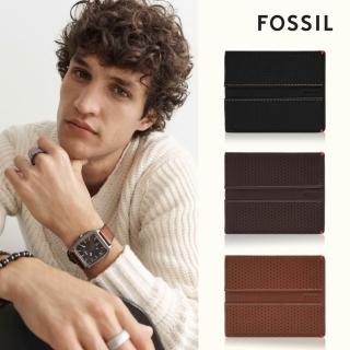【FOSSIL 官方旗艦館】Sport Tourer 真皮帶翻轉證件格皮夾(禮盒組附鐵盒-多色可選)
