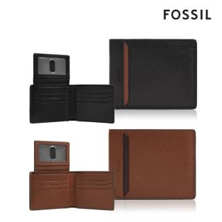 【FOSSIL 官方旗艦館】Huntington 真皮可拆卡夾皮夾(禮盒組附鐵盒-兩色可選)