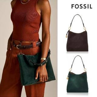 【FOSSIL 官方旗艦館】Jessie 義大利麂皮肩背水桶包(兩色可選)