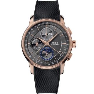 【MIDO 美度】Baroncelli M027.625.37.061.00 永恆系列 廣告款 月相三眼計時機械錶 母親節(M0276253706100)