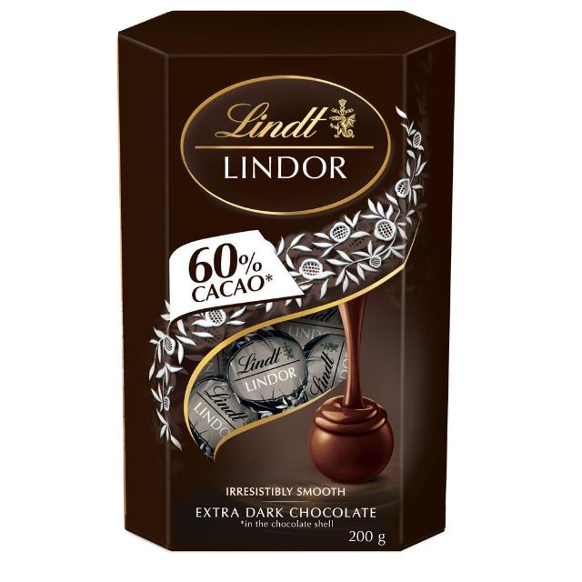 即期品【Lindt 瑞士蓮】Lindor夾餡60%黑巧克力 200g(情人節禮物 送禮 效期2025/06/25)