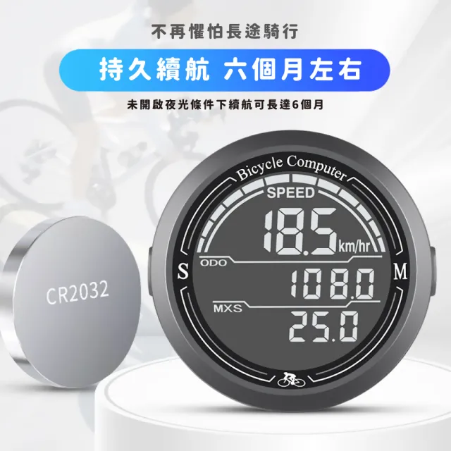 【運動家】新升級專業大螢幕自行車碼錶(強磁吸 休眠 防水 腳踏車 公路車 夜騎 測量 健身 長續航 里程)