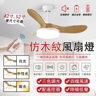 【LADUTA 拉布塔】52寸 智慧變頻 吊扇燈 靜音電機 5.5~7.5坪左右適用 春夏兩用(風扇 吸頂燈 風扇燈 吊扇)