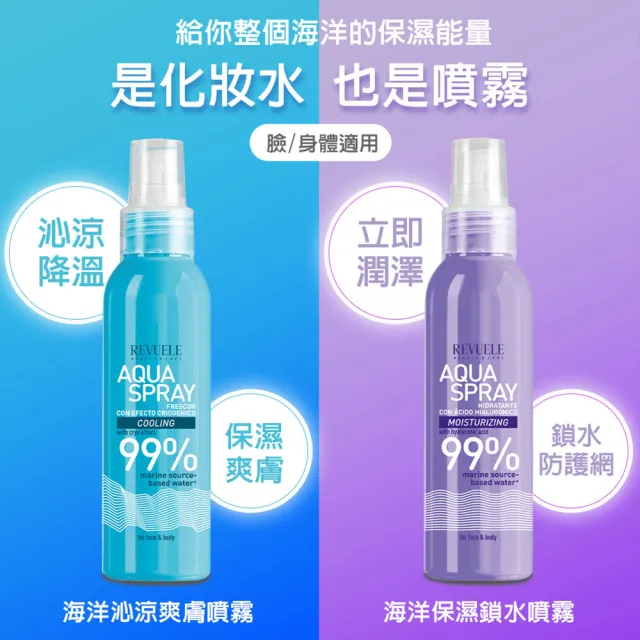 即期品【REVUELE 瑞膚露】化妝水保濕噴霧 200ml*2入組 臉/身體適用(兩款任選)