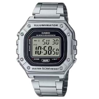 【CASIO 卡西歐】W-218HD-1A 科技時尚 不鏽鋼錶帶(經典潮流 運動首選)