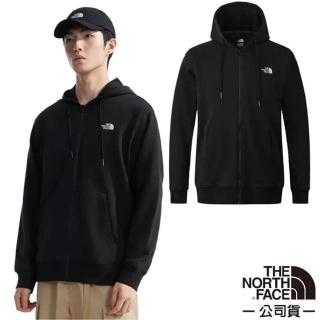 【The North Face】男女 U TNF FULL ZIP KNIT TOP 機能性保暖透氣長袖連帽外套.休閒夾克(83OR-4H0 宇宙黑)