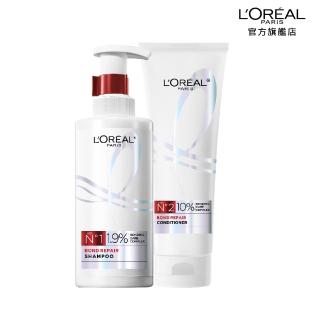 【LOREAL Paris 巴黎萊雅】髮芯修護強化洗髮露440ml/護髮素250ml(★)