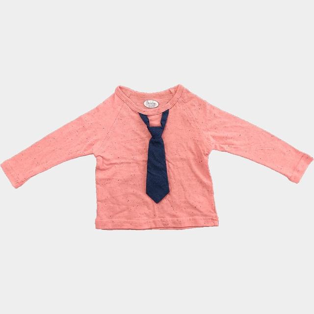 【Frenchie Mini Couture】男童領帶長袖上衣 - 休傑克慢(兒童t恤t shirt)