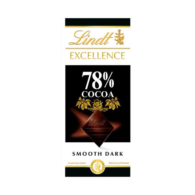 【Lindt 瑞士蓮】極醇系列78%巧克力片 100g(黑巧克力)