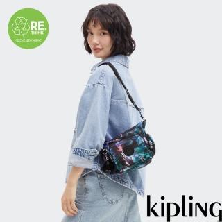 【KIPLING官方旗艦館】『牛角包』光影花卉小巧多層側揹包-GABBIE MINI