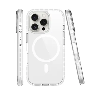 【VOYAGE】iPhone 16/16Plus/16Pro/16ProMax 超軍規防摔保護殼Pure Clear+ 純淨(兩年抗黃保證 支援Magsafe)