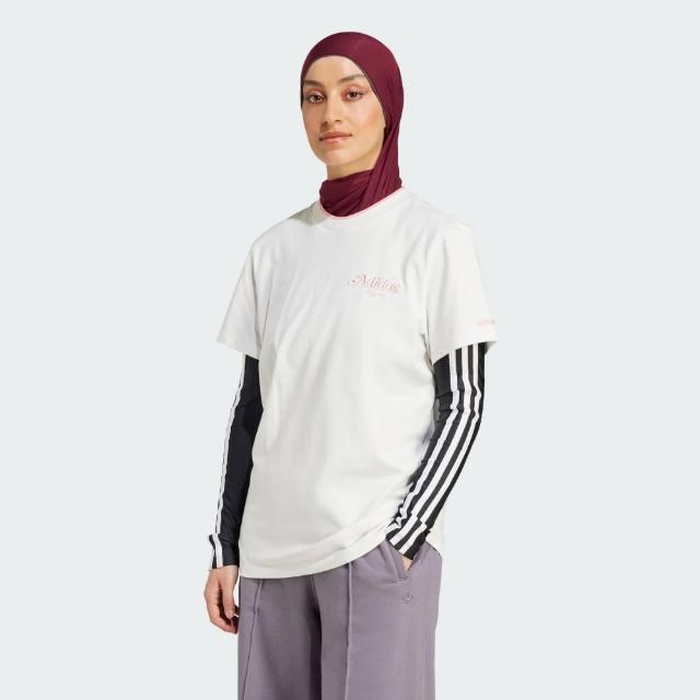 【adidas 愛迪達】上衣 女款 短袖上衣 運動 三葉草 GRAPHIC TEE 白 IX3554