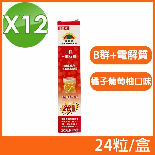 【森萊富】德國原裝 維他命B+電解質發泡錠 橘子葡萄柚口味 12盒組(24粒/盒)