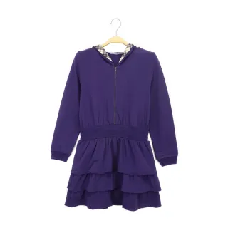 【Kinloch Anderson】連帽拉鍊設計蛋糕裙洋裝連身裙 金安德森女裝(KA0375706 紫/黑)