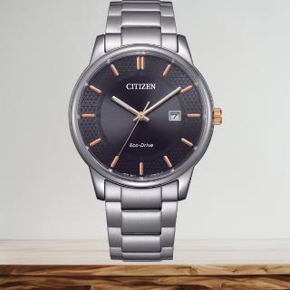 【CITIZEN 星辰】光動能 大三針男錶 手錶-40mm灰(BM6977-70E)