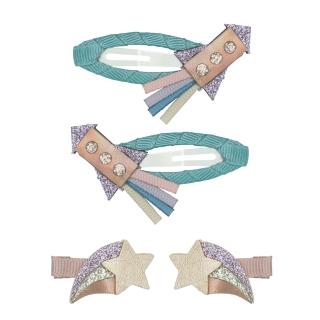 【Mimi&Lula】AW24 小王子-火箭噴射綜合髮夾4入(滴答夾+鱷魚夾)