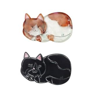 【Mimi&Lula】AW24 喵汪派對-愛睡貓髮夾2入(鱷魚夾)