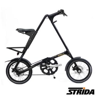 【STRiDA】英國 速立達16吋單速LT版碟剎折疊單車/三角形腳踏車-消光黑