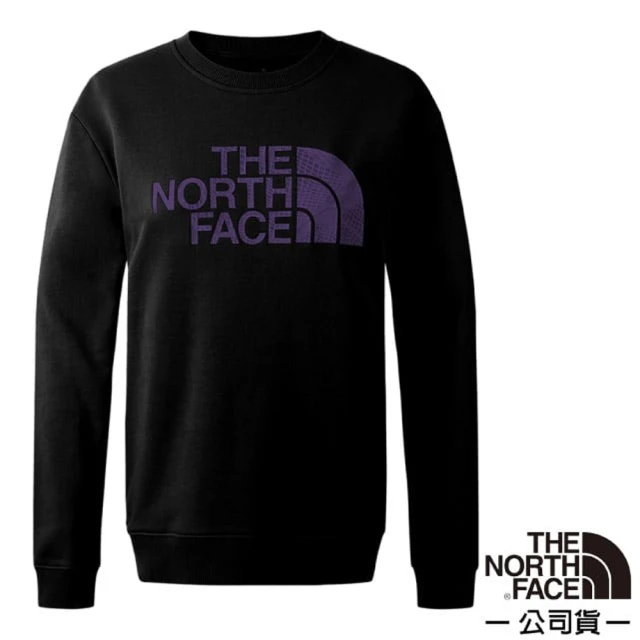 The North Face 女 吸濕透氣純棉長袖圓領T恤.休閒套頭衫.運動上衣(8ASU-JK3 黑)