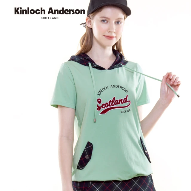 Kinloch Anderson 雙口袋格紋帽T 金安德森女裝(KA1183014 四色任選)