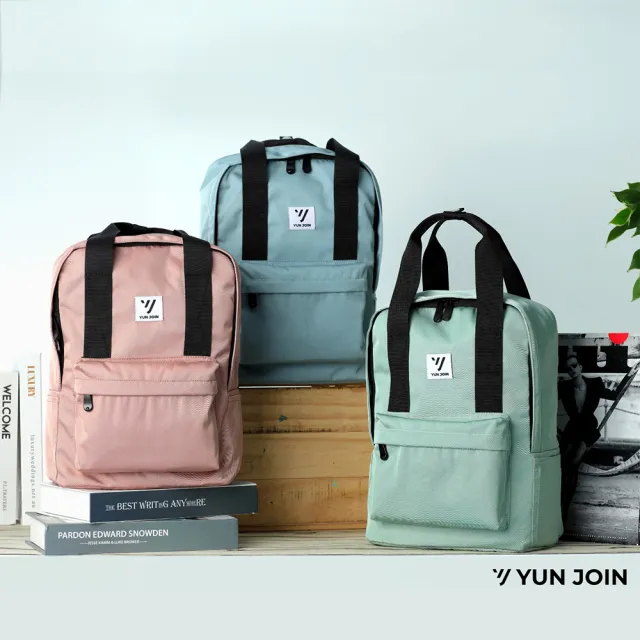 【YUN JOIN】Twill 簡約休閒後背包(防水包 防潑水 輕量 後背包 書包 少女 馬卡龍色)
