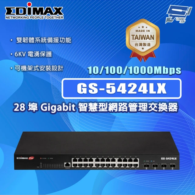 CHANG YUN 昌運 EDIMAX 訊舟 GS-5424LX 28埠 Gigabit 智慧型網路管理交換器MIT