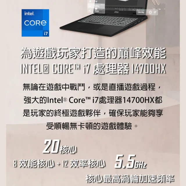 【MSI 微星】16吋i7 RTX4050-6G 創作者筆電(Creator M16 HX/i7-14700HX/16G/1TB SSD/W11P/C14VEG-042TW)