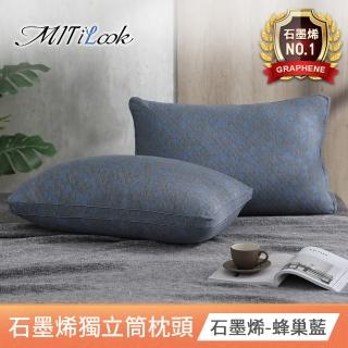 【MIT iLook】石墨烯遠紅外線獨立筒枕頭(蜂巢藍)