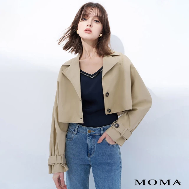 MOMA 短版風衣斗篷外套(卡其色)