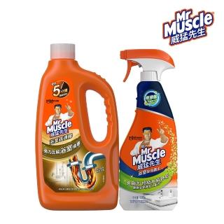 【威猛先生】強力疏通膠960ml+廚房/浴室清潔組(廚房/浴室兩組任選)