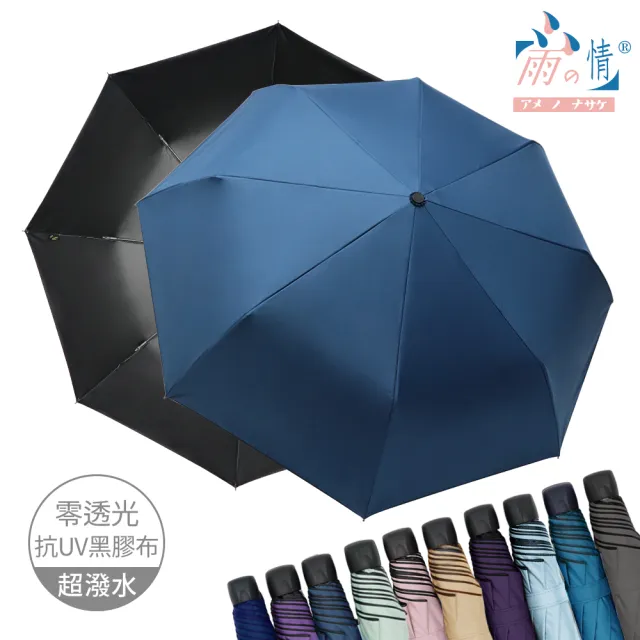 【雨之情】防曬膠輕鋁抗風折傘(雨傘/防曬UPF50+/折疊傘)