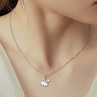 【KT DADA】幸運項鍊 細項鍊 造型項鍊 金項鍊 鎖骨鏈 女生禮物 純銀項鍊 銀杏項鍊 氣質項 