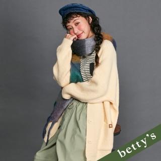 【betty’s 貝蒂思】寬版V領開襟雙口袋毛衣(淺黃)
