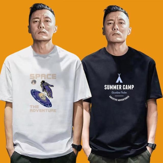 【LEEHER】純棉短袖/寬鬆版/Oversize T-shirt/休閒短t/上衣/印花上衣/t恤/男裝/落肩上衣/