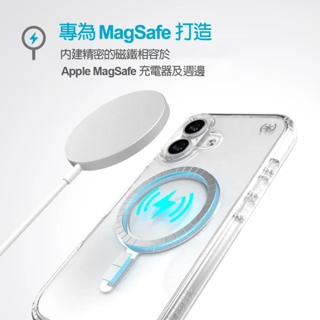 【Speck】iPhone 16 6.1吋 Presidio Perfect-Clear MagSafe磁吸透明防摔保護殼(iPhone 16 保護殼)