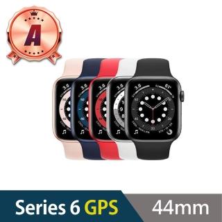 【Apple】A級福利品 Watch Series 6 44mm GPS(金色鋁金屬錶殼+運動型錶帶)