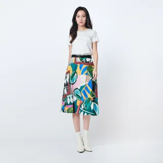 【KeyWear 奇威名品】鮮明的色彩印花中庸裙